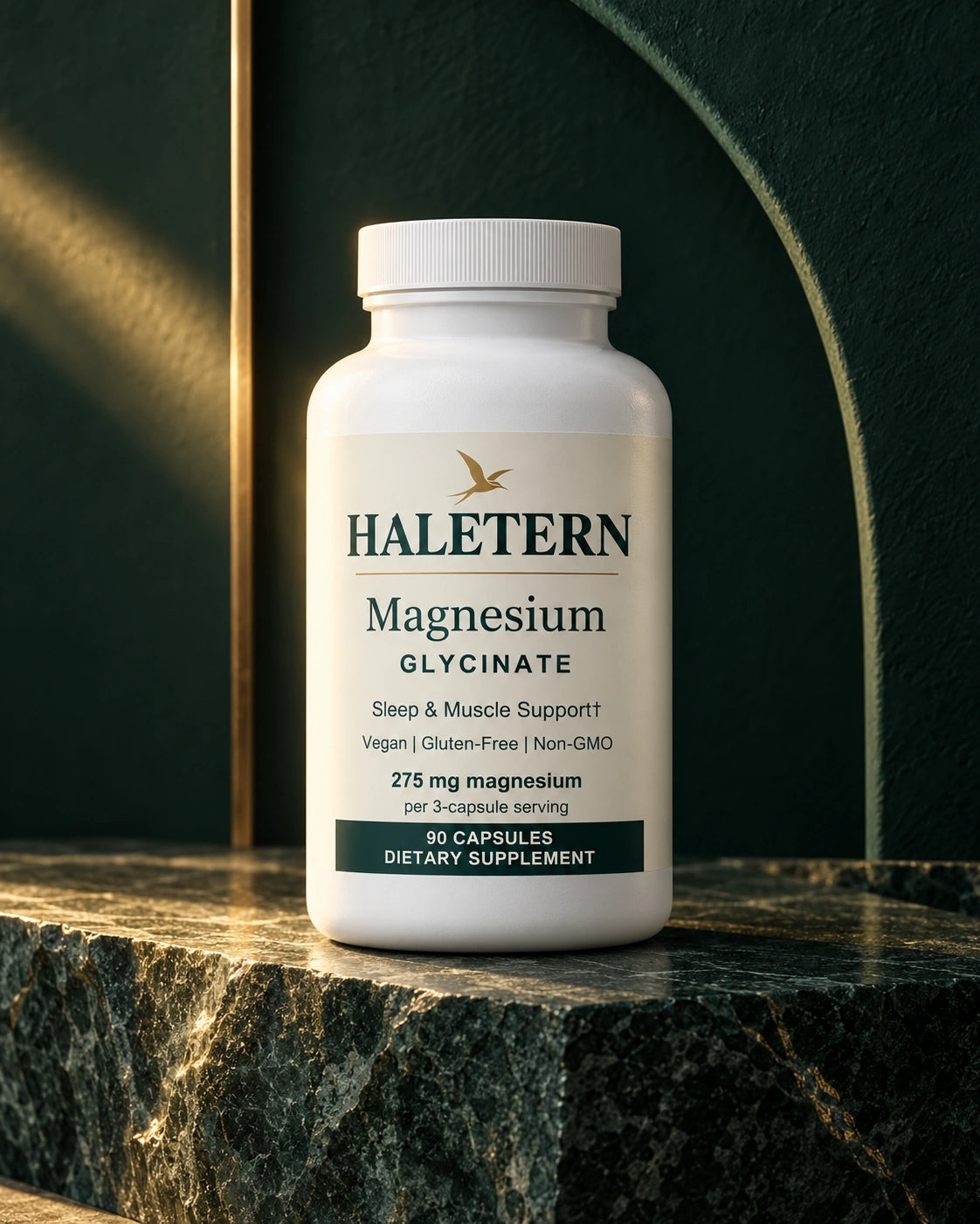 Premium Magnesium Glycinate — Product shown in a styled setting